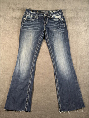 Miss Me Women's Relaxed Boot Jeans, Size 28, Dark Wash Denim